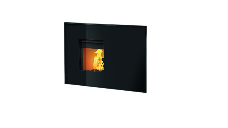 Interno pelletkachel in zwart glas